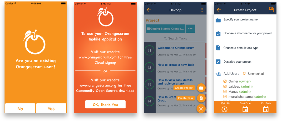 The OrangeScrum Mobile App