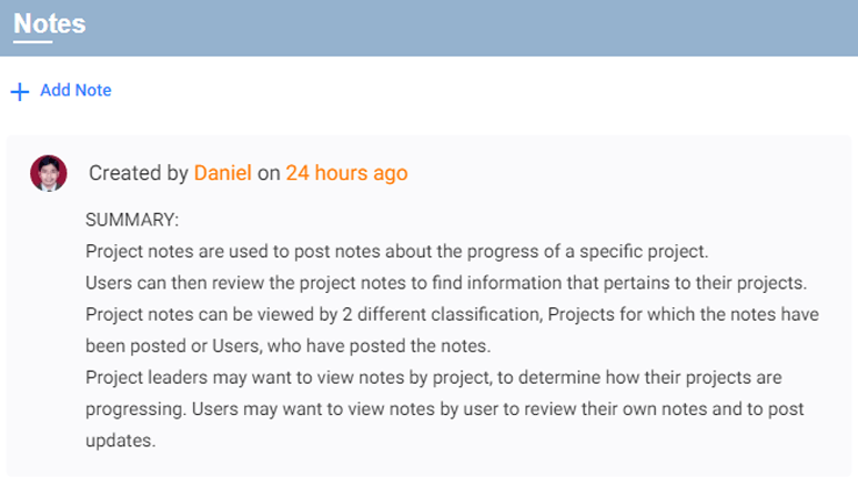 Project Notes