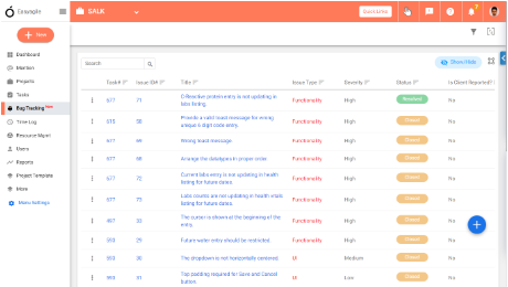 Download of the bug listing on Bug Tracking page